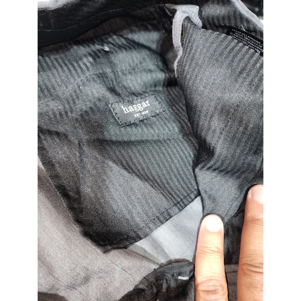 Haggar Mens Gray Pleated Dress Pants Cuffed Trousers 36x32 - Picture 5 of 7